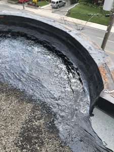 Cold tar repairs to flat roof Toronto
