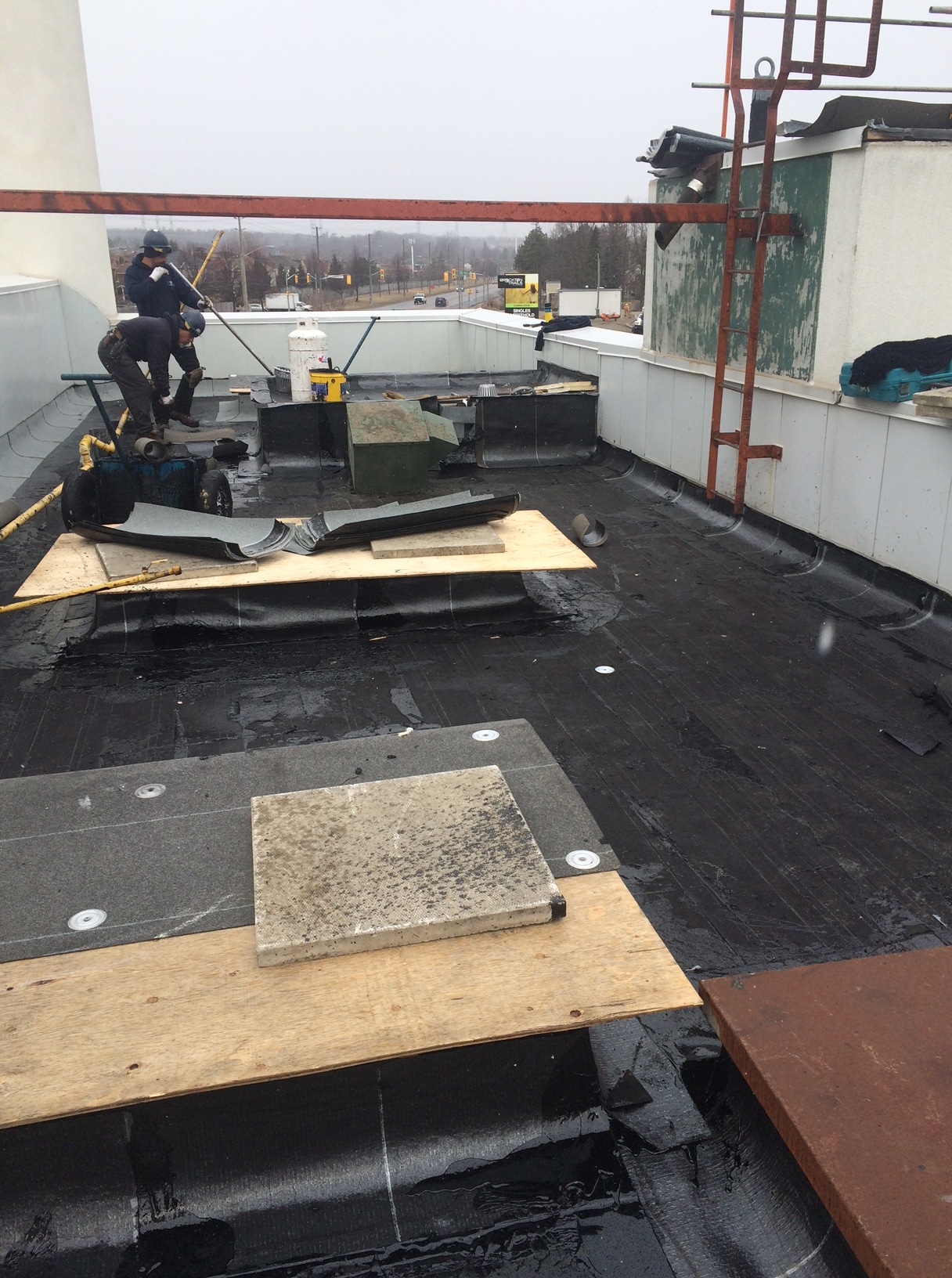 Built up commercial roofing application in Pickering
