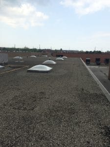 Skylight repairs on commercial building in Mississauga