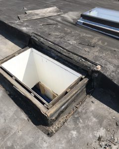 Skylight installation on flat roof in Toronto