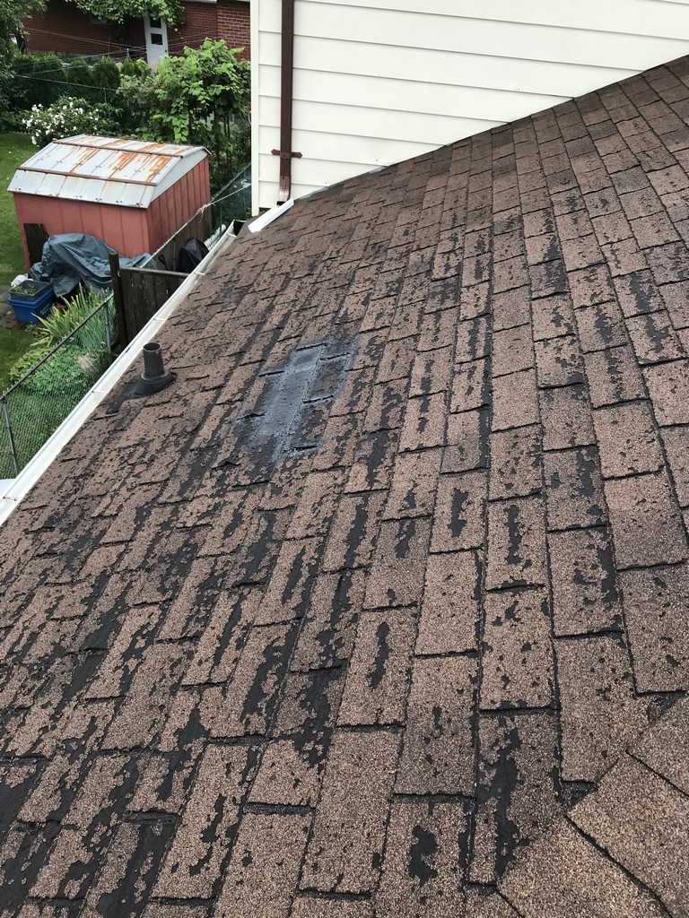 Roof inspection of severely deteriorated roof in Scarborough
