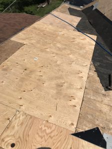 New plywood sheathing to roof in Pickering