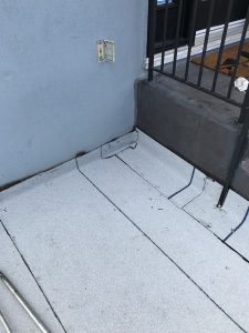 Antirock membrane system on concrete balcony in Toronto