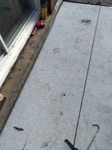 Torch applied membrane on bay window in Toronto