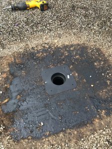 Exhaust vent flange installation on commercial building in Ajax