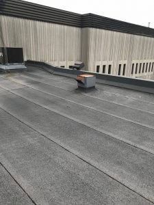 Field membrane of flat roof on office building in Etobicoke