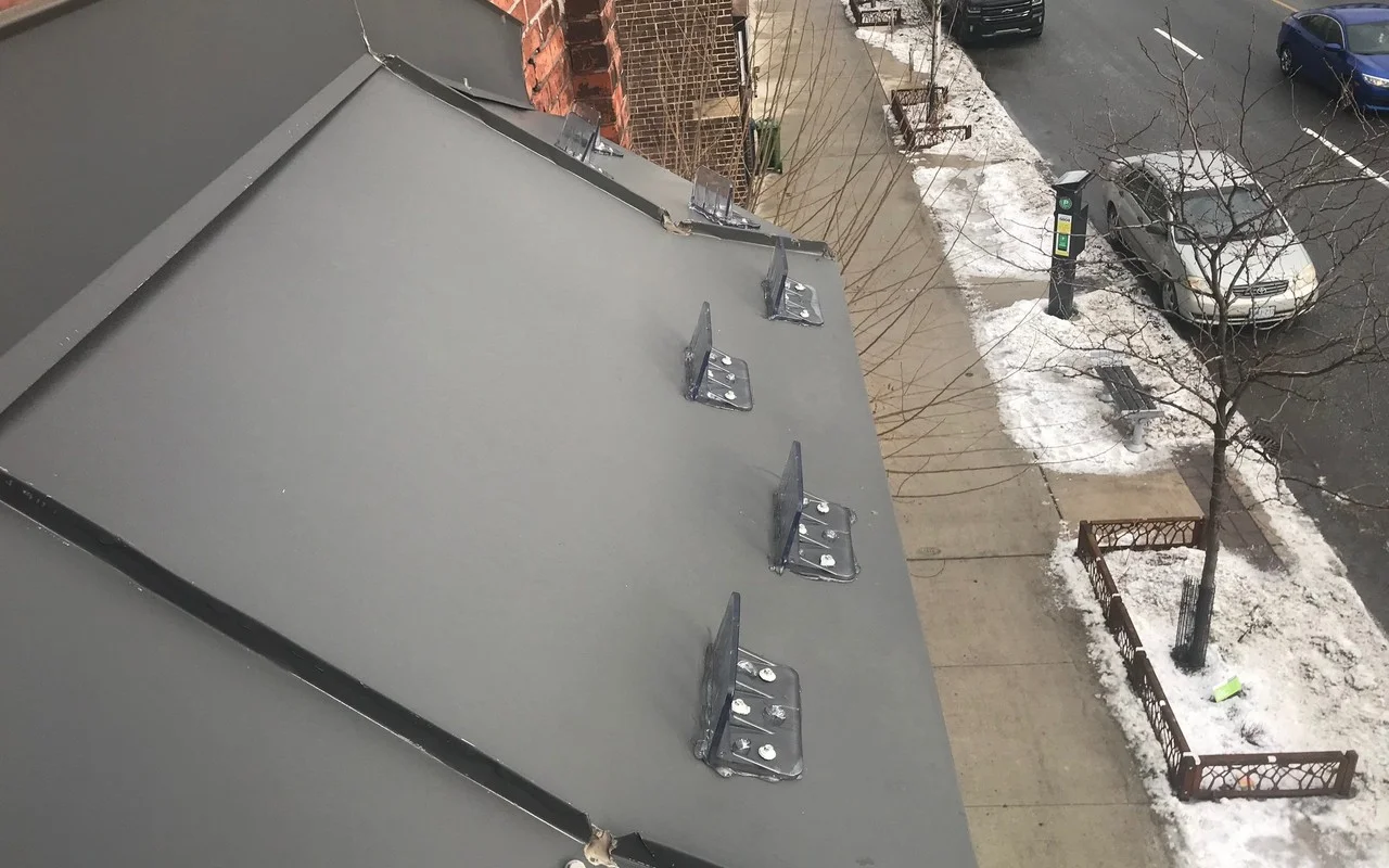 Polar Blox Snow Guards installed on metal roof in Toronto