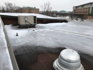 Roof top mechanical unit on flat roof in Markham