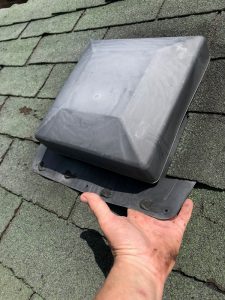 Roof repairs at extruded plastic vent on flat roof in Scarborough