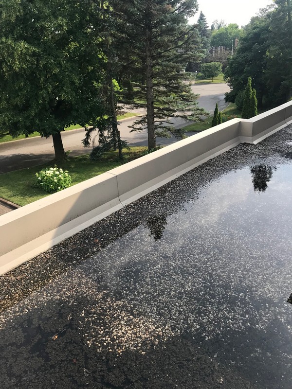 Repairs to parapet wall on flat roof in Markham