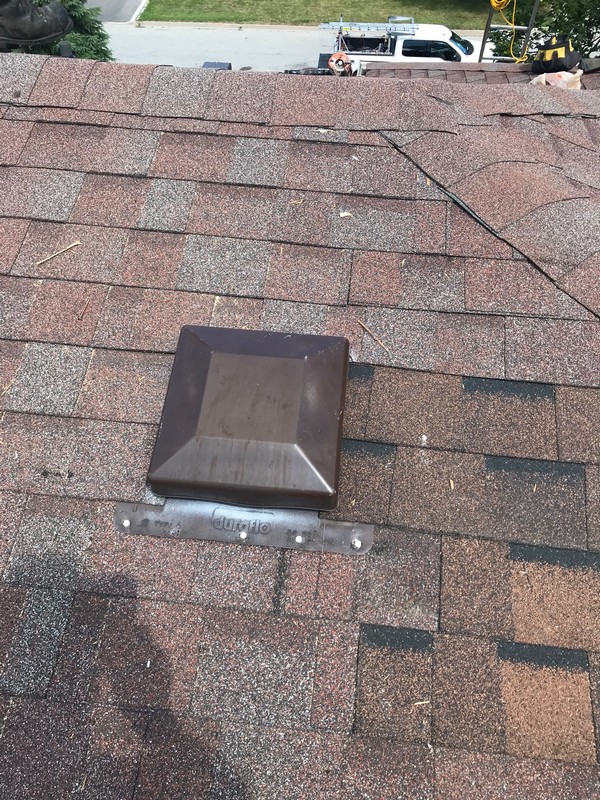 Duraflow standard breather vent install on roof in Pickering