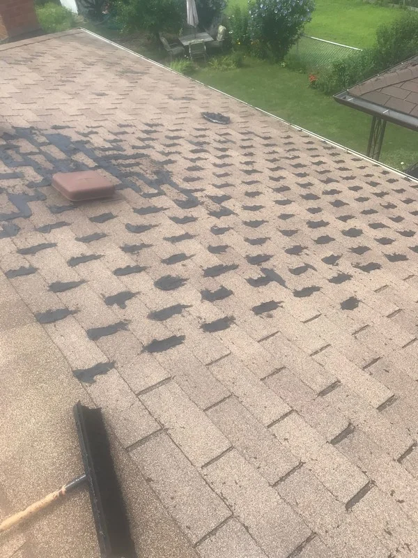Strategic repairs to roof on home in Toronto using roof cement